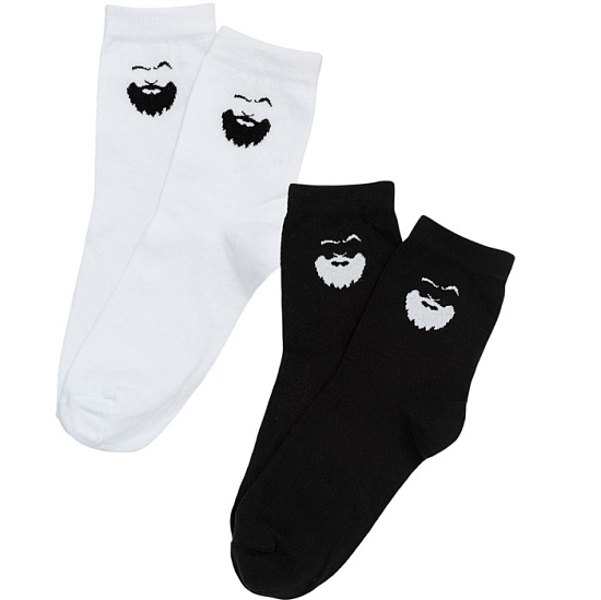 Барбер носки мужские (комплект 2 пары) (40-47, белый+черный)