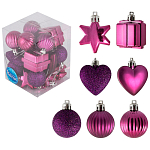 Набор украшений "Ассорти" (24шт) цвет сиреневый арт.007442