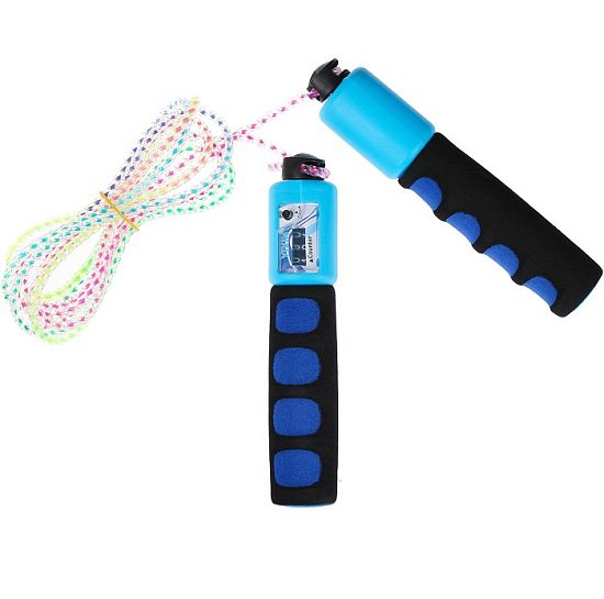 Скакалка спортивная ONLYTOP, 2.7 м, регулируемая, со счётчиком, цвет МИКС