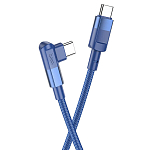 Кабель Type-C <--> Type-C  1.2м HOCO U108, синий, 5A