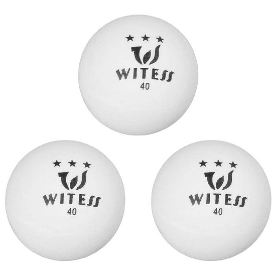 Мяч для настольного тенниса Witess, 3 звезды, набор 3 шт.