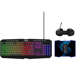 Игровой набор ABR KM707+M01D10 (клавиатура, мышь, коврик для мыши и наушники)