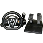 Руль Dialog GW-135VR GranTourismo - эф.вибрации, 2 педали, рычаг ПП, PC USB