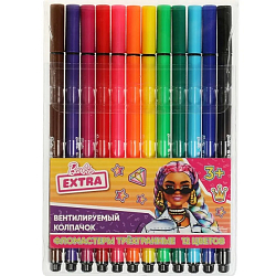Фломастеры Умка Barbie 12 цветов трёхгранные barbie extra 329592