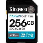 SD 256Gb Kingston Class 10 UHS-I U3 V30 Canvas Go Plus G4 200R V30