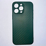 Силиконовый чехол CARBON для iPhone 15 PRO MAX зеленый