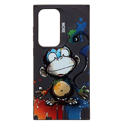 Задняя накладка SC335 для Samsung Galaxy S24 Ultra  (обезьяна) (black) (233029)
