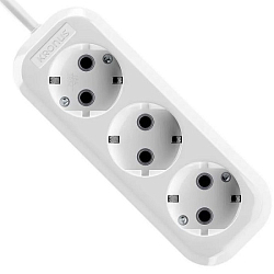 Сетевой удлинитель  1.5м KRONUS KRS-04-0010, 3 розетки, 16А/3,5кВт с/з, ПВС 3х1,0