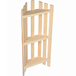 Полка угловая трехъярусная БАННЫЕ ШТУЧКИ 76*33*11 см, липа 3325