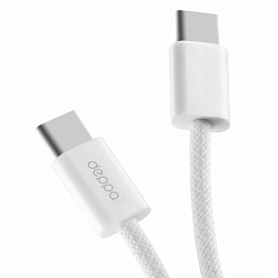 Кабель Type-C <--> Type-C  1.0м DEPPA Original, белый, 60Вт