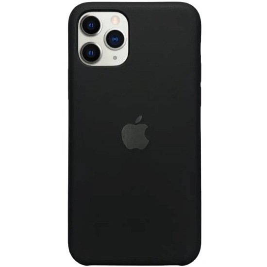 Задняя накладка SILICONE CASE для iPhone 11 Pro (018) чёрный с лого
