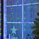 Гирлянда "Водопад", 2 × 1.5 м, свечение мульти, 8 режимов, IP44