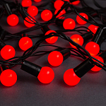 Гирлянда "Нить - с насадками" 10 м, «Шарики 1.5 см», свечение красное, 8 режимов, IP44