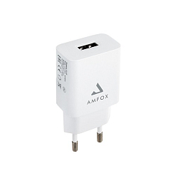 Сетевое ЗУ 1USB 2.1A AMFOX AH-45, 10,5Вт, блочок, белое