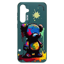 Задняя накладка SC335 для Samsung Galaxy S23 FE  (медведь) (dark green) (227157)