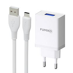 Сетевое ЗУ 1USB 2.4A FUMIKO CH12 белое, Type-C