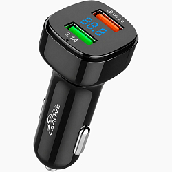 Автомобильное зарядное устройство 2USB CARLIVE CR-29, черный
