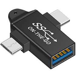 Переходник OTG Dream Z33 Type-C/microUSB черный техпак (181273)