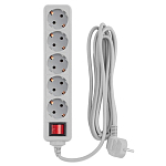 Сетевой фильтр  3.0м PC Pet AP01006-3-GR, серый, 5 розеток