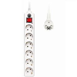 Сетевой фильтр  1.8м Buro 600SH-1.8-W 6 розеток, 1.8м, белый