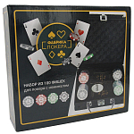 Фабрика Покера: Набор из 100 фишек для покера с номиналом в черном кейсе