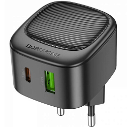 Сетевое ЗУ 1USB/1Type-C 3.0A BOROFONE BAS22A PD20W чёрный