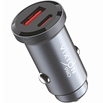 Авто ЗУ 1USB/1Type-C 3A VIXION Pro SE VU-11 серебро, PD38W