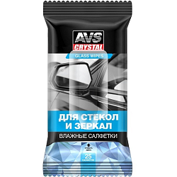 Влажные салфетки AVS AVK-200, для стекол и зеркал, 25 шт 4784834