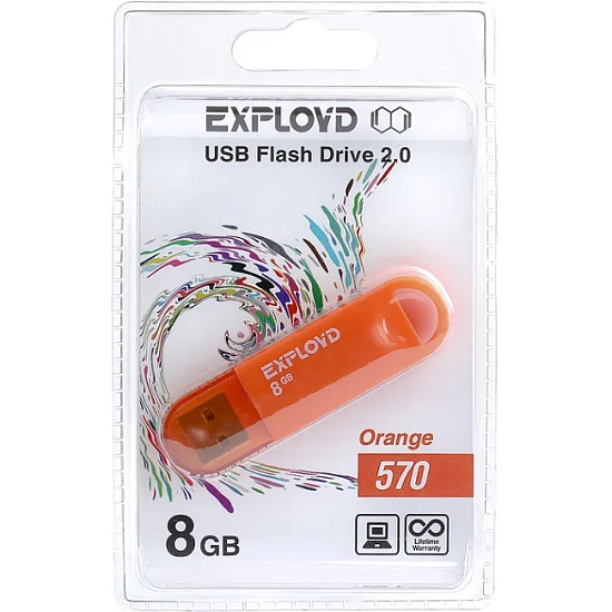 USB  8Gb Exployd 570 оранжевый