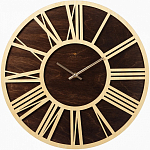 Часы настенные РУБИН "Классика", деревянные, d=40см, открытая стрелка, корпус темный (4001-001)