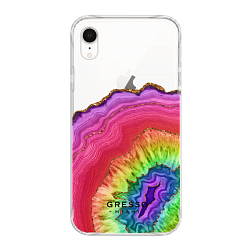 Задняя накладка GRESSO для iPhone XR. Коллекция "Drama Queen". Модель "Rainbow Agate".