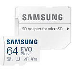 Micro SD 64Gb Samsung Class 10 Evo Plus U1 (R/W 130 MB/s) + адаптер SD