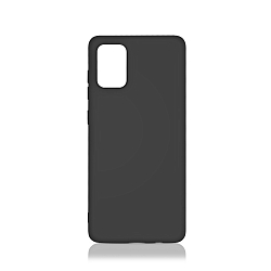 Силиконовый чехол DF для Samsung Galaxy A71 sOriginal-08 (black) с микрофиброй