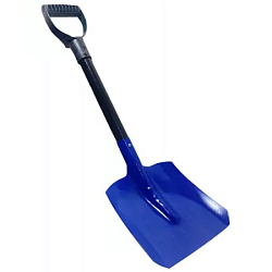 Лопата автомобильная для снега совковая металл длина-65см,размер ковша-19x20см,V-ручка,синяя уп 5 шт