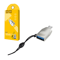 Переходник OTG microUSB HOCO UA10 серебряный