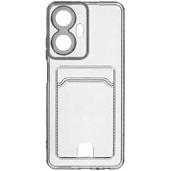 Задняя накладка ZIBELINO Silicone Card Holder для Realme C55 (прозрачный) защита камеры