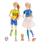 Набор кукол "Чемпионки по футболу" (2 шт., 28 см, аксесс., желто-голубой)