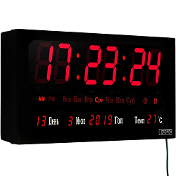 Часы настенные электронные, настольные, "Соломон" с будильником, 36 х 15 х 2.8 см 1182395