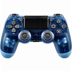 Геймпад БП для SONY PS4 прозрачный синий (AA) (без лого)