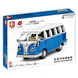 Конструктор SEMBO BLOCK, 701810, Volkswagen T2, 707 деталей, синий, белая вставка (арт.80002308)