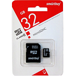 Micro SD 32Gb SmartBuy, COMPACT, Class10, с адаптером SD