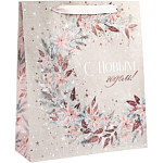 Пакет новогодний крафтовый «Счастье», M 26×30×9 см
