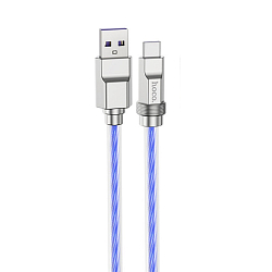Кабель USB <--> Type-C  1.0м HOCO U113, серебряный, 6.0A, PD 100Вт