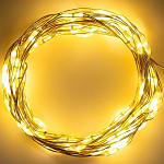 Гирлянда "Нить - Роса" 5 м, свечение тёплое белое, 2 режима, AAх3, IP20