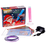 Ручка 3D «Новый год» набор PСL пластика, мод. PN008, цвет розовый