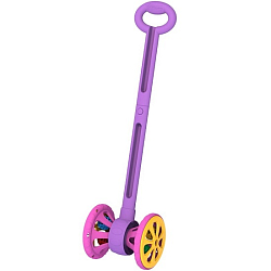 Каталка «Весёлые колёсики» с шариками (фиолетово-розовая) 760H