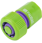 Соединитель пластмассовый быстросъемный для шланга 3/4", аквастоп// Palisad 66165