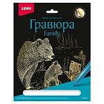 Гравюра Family большая с эффектом золота "Медведи" Гр-644