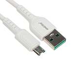 Кабель USB <--> microUSB  1.0м SMARTBUY S33 белый, 4 А (iK-12-S33w)