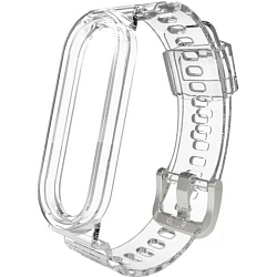 Силиконовый ремешок AKSBERRY для Xiaomi Mi Band 3/4/5/6 (прозрачный)